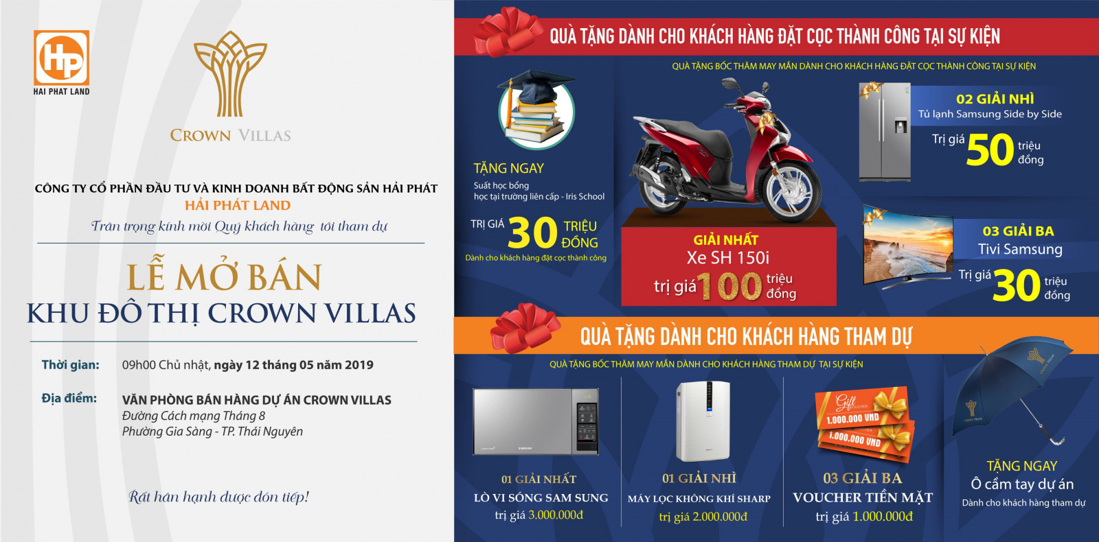 LỄ MỞ BÁN KHU ĐÔ THỊ CROWN VILLAS: MUA NHÀ LIỀN TAY – TRÚNG NGAY SH