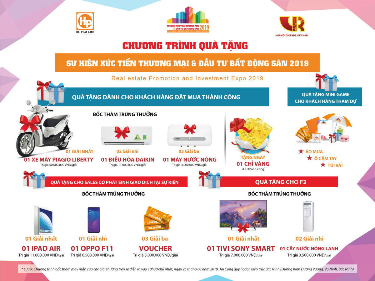 Bùng nổ ưu đãi quà tặng tại Sự kiện xúc tiến Thương mại & Đầu tư BĐS 2019