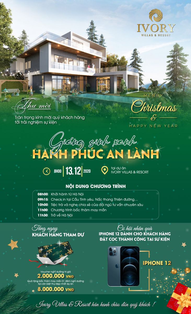 Giáng sinh xanh - Hạnh phúc an lành tại Ivory Villas & Resort Hòa Bình