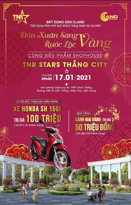 Đón xuân sang - Rước lộc vàng cùng siêu phẩm shophouse TNR Stars Thắng City